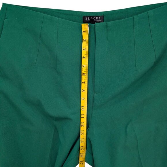 Eloquii Green Pants Women Flat Front Tapered Stretch Slacks Size 20 - Picture 8 of 11